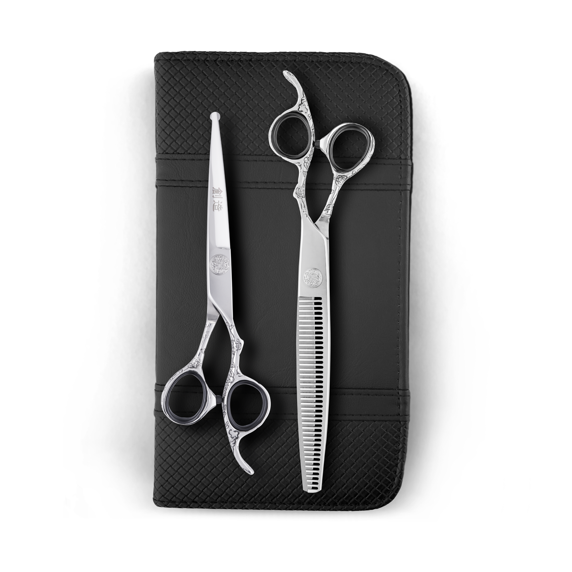 Sozu Flo Ball Tip Dog Grooming Scissor Silver Duo